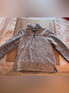 boxercraft Women’s Taupe Sherpa Cowl Pullover